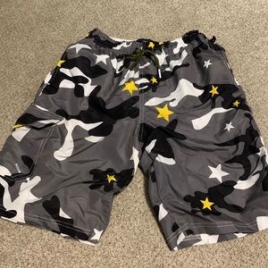 Gray camo swim trunks